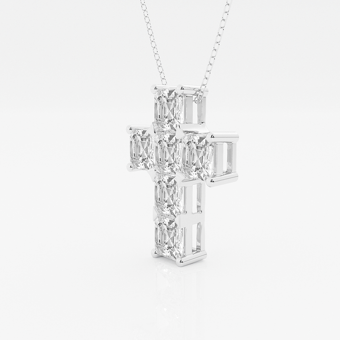 Asscher Cross - 6 ctw Asscher Lab Grown Diamond Cross Pendant