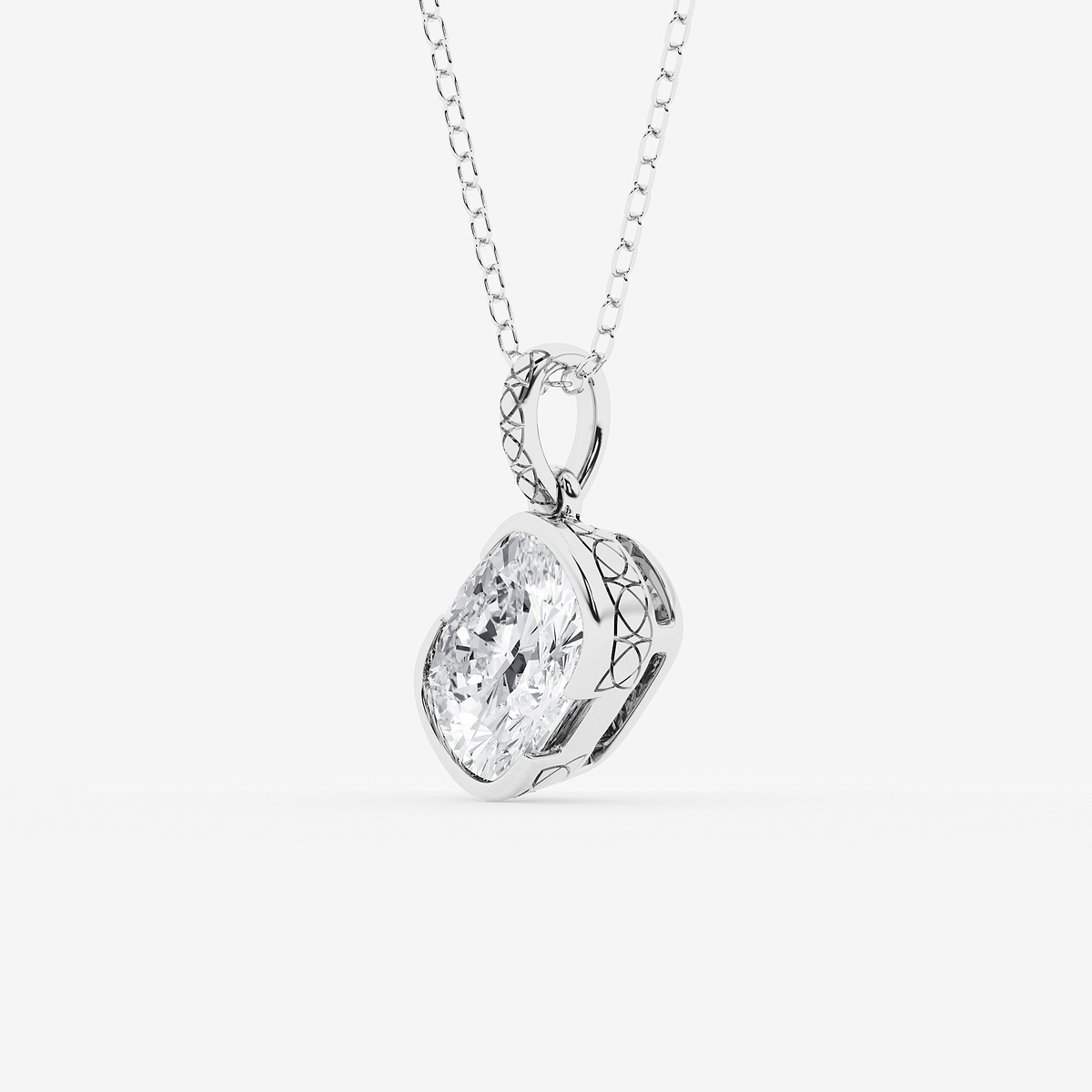 Additional Image 1 for  2 ctw Elongated Cushion Lab Grown Diamond Bezel Set Solitaire Pendant