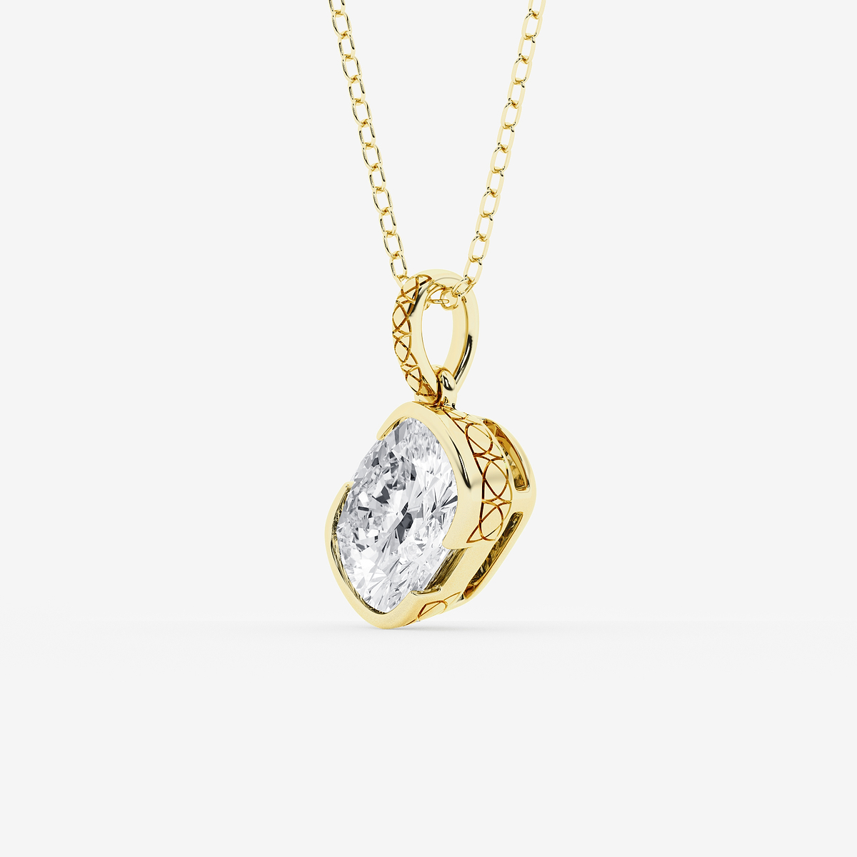 Additional Image 1 for  2 ctw Elongated Cushion Lab Grown Diamond Bezel Set Solitaire Pendant