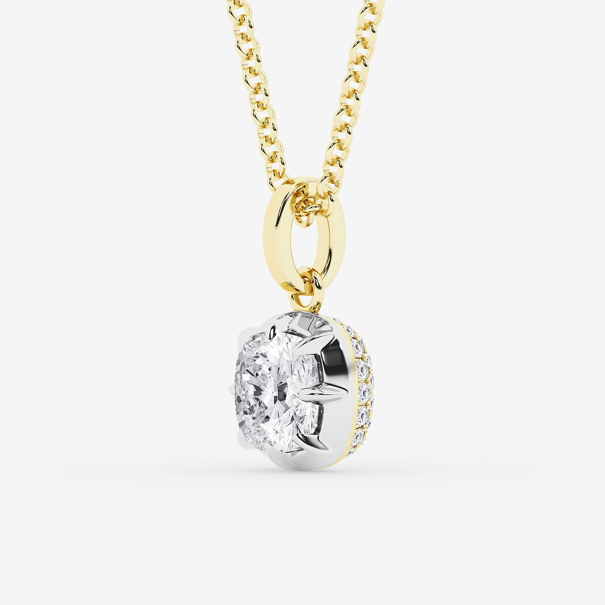 Additional Image 1 for  1 7/8 ctw Cushion Lab Grown Diamond Georgian Prong Setting Statement Pendant