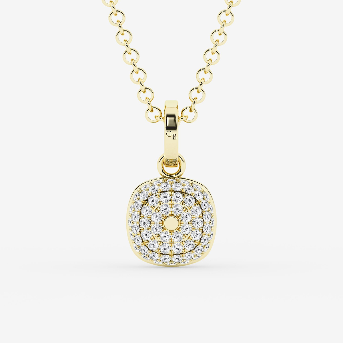 Additional Image 2 for  1 7/8 ctw Cushion Lab Grown Diamond Georgian Prong Setting Statement Pendant