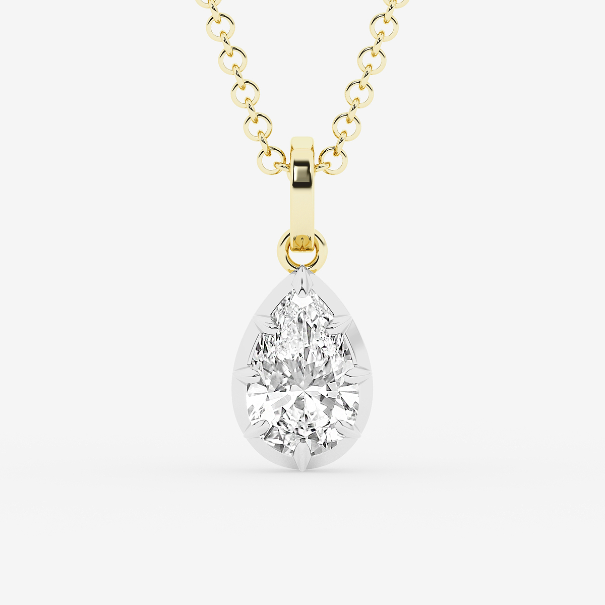 1 7/8 ctw Pear Lab Grown Diamond Georgian Prong Setting Statement Pendant