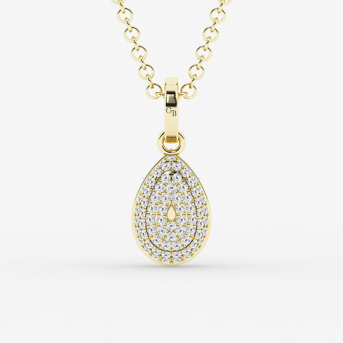 Additional Image 2 for  1 7/8 ctw Pear Lab Grown Diamond Georgian Prong Setting Statement Pendant