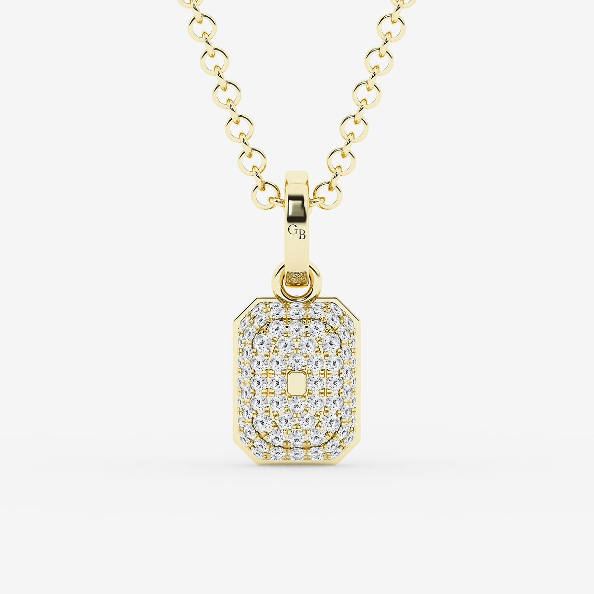 Additional Image 2 for  1 7/8 ctw Emerald Lab Grown Diamond Georgian Prong Setting Statement Pendant With Black Rhodium