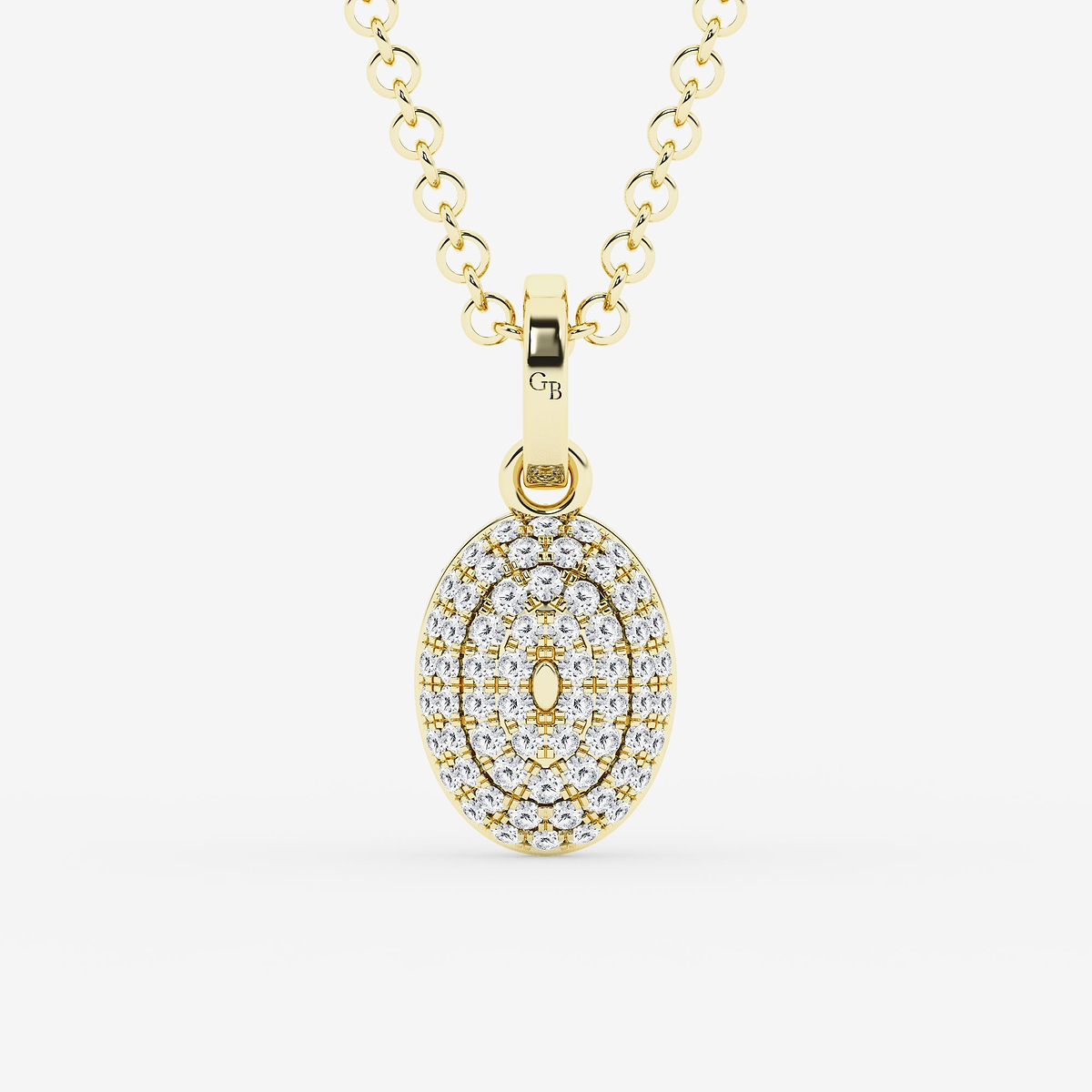 Additional Image 2 for  1 7/8 ctw Oval Lab Grown Diamond Georgian Prong Setting Statement Pendant