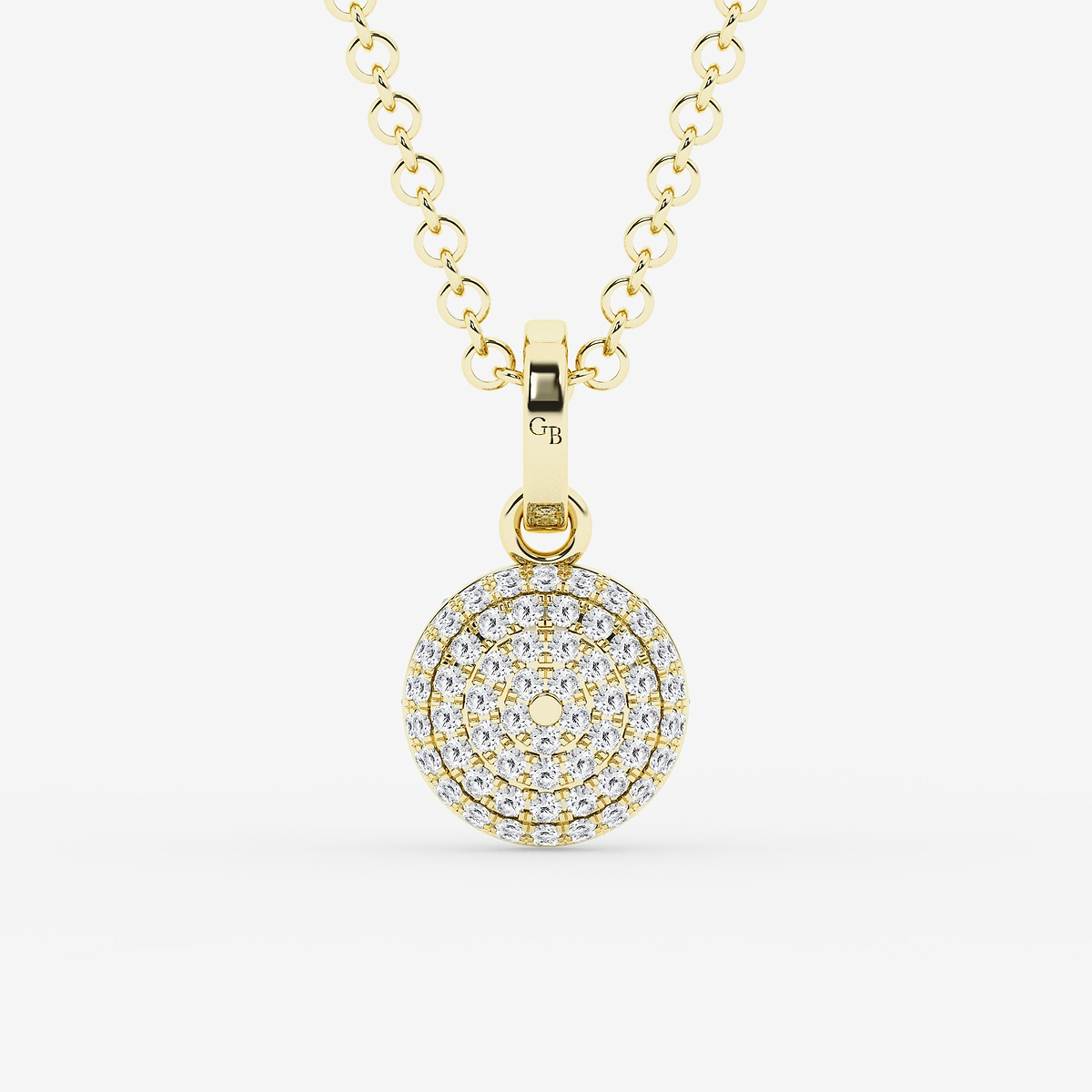 Additional Image 2 for  1 7/8 ctw Round Lab Grown Diamond Georgian Prong Setting Statement Pendant With Black Rhodium