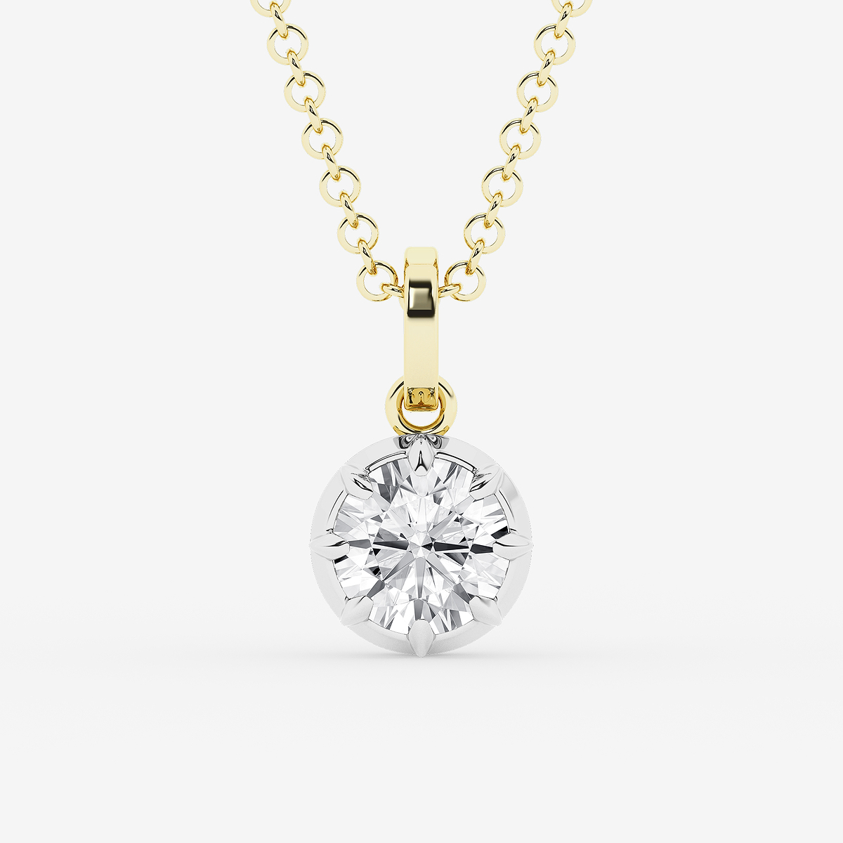 1 7/8 ctw Round Lab Grown Diamond Georgian Prong Setting Statement Pendant
