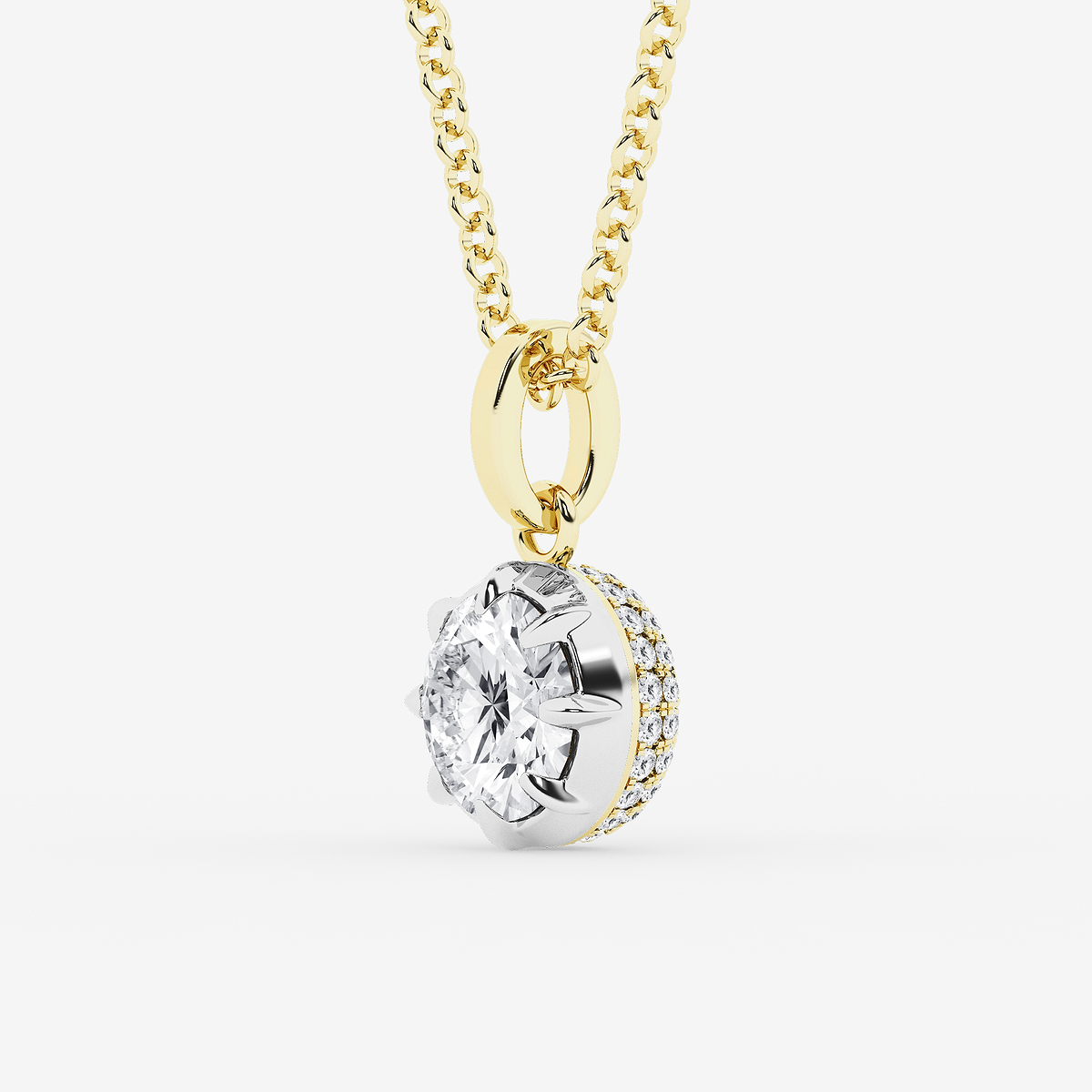Additional Image 1 for  1 7/8 ctw Round Lab Grown Diamond Georgian Prong Setting Statement Pendant