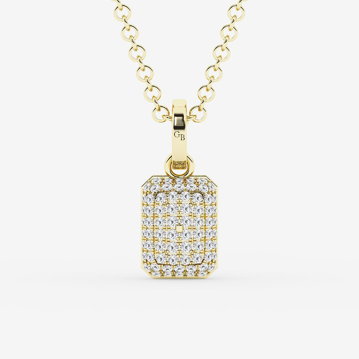 Additional Image 2 for  1 7/8 ctw Radiant Lab Grown Diamond Georgian Prong Setting Statement Pendant With Black Rhodium