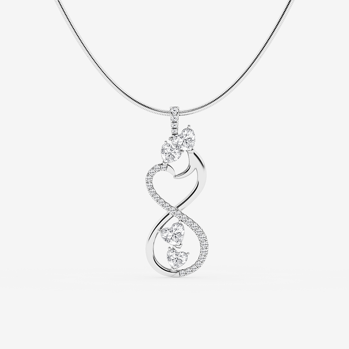 Design ID 12597 - GB Custom 2 1/3 ctw Heart and Round Lab Grown Diamond Fashion Necklace