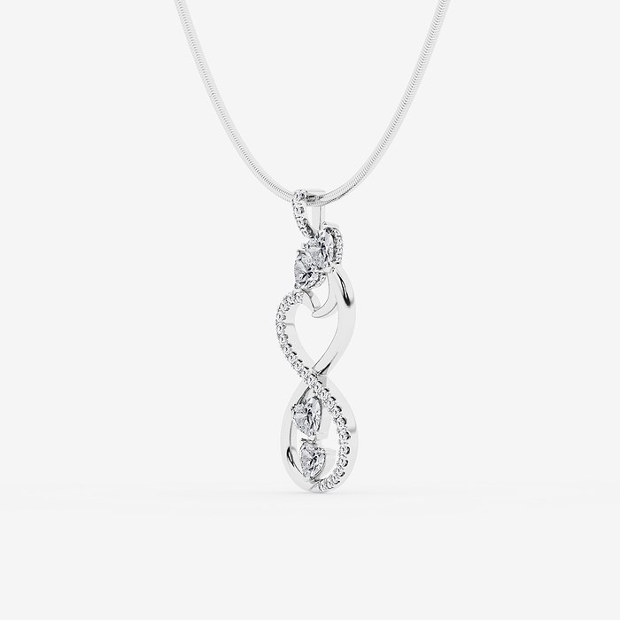 Design ID 12597 - GB Custom 2 1/3 ctw Heart and Round Lab Grown Diamond Fashion Necklace