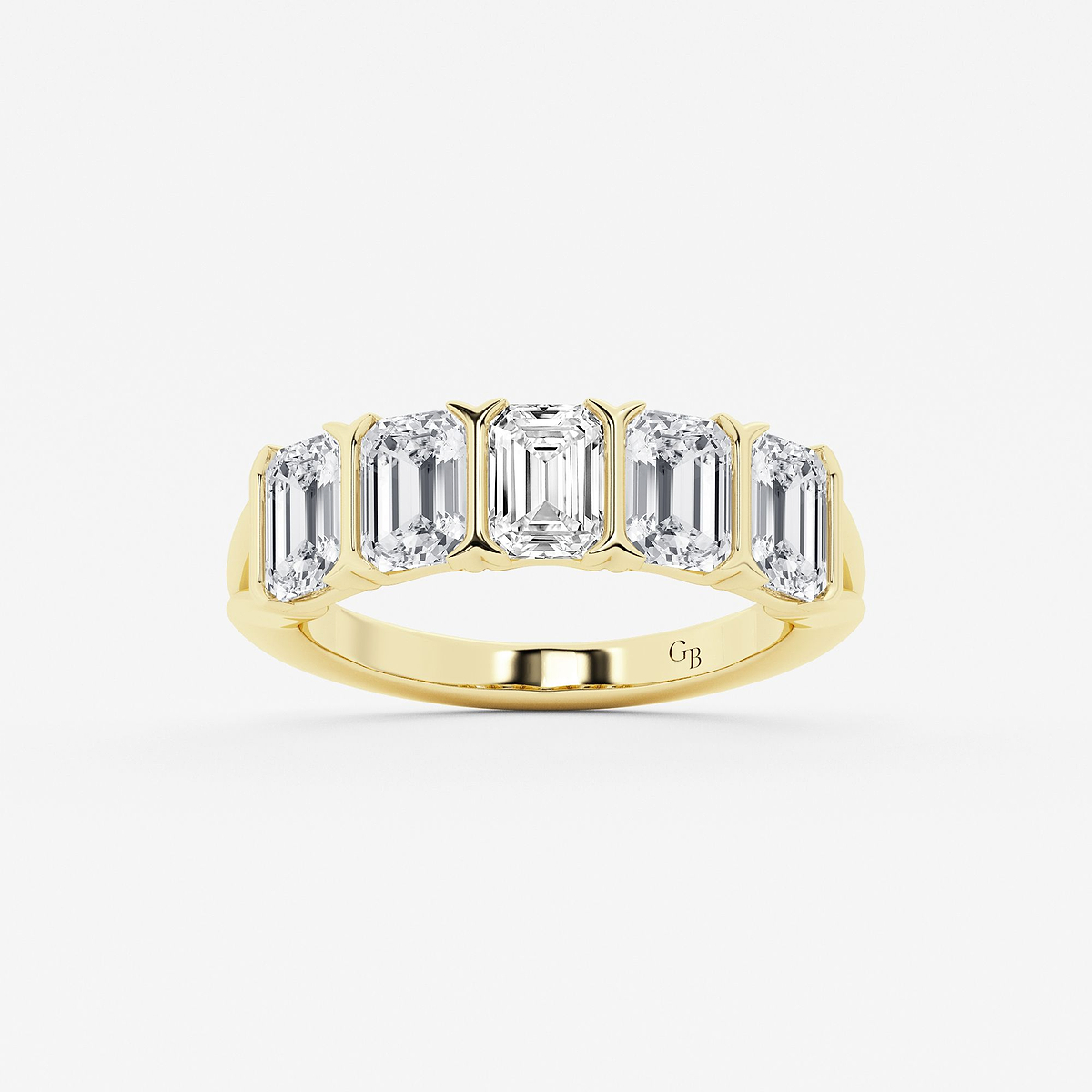 2 1/2 ctw Emerald Lab Grown Diamond Five Stone Anniversary Band