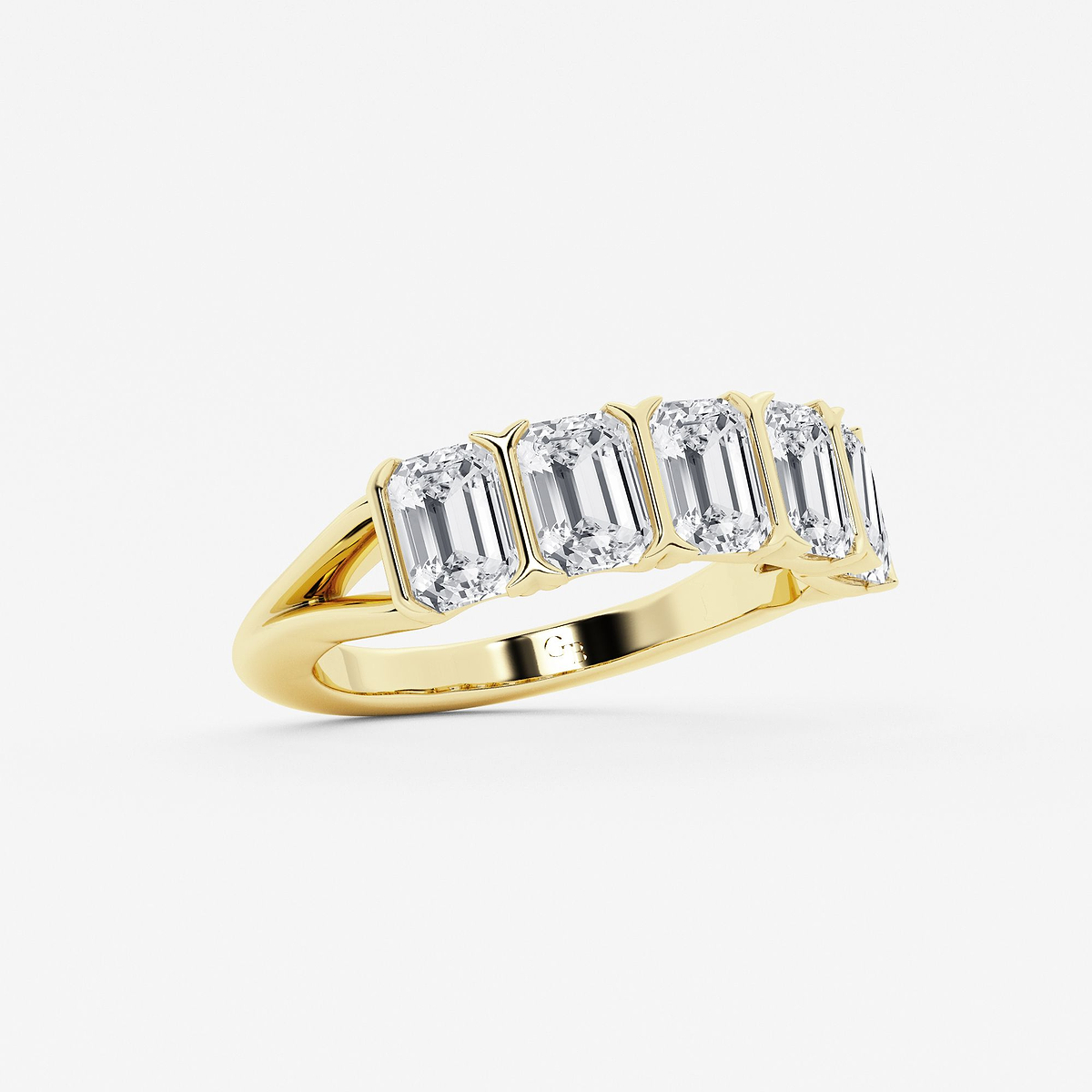 Additional Image 1 for  2 1/2 ctw Emerald Lab Grown Diamond Five Stone Anniversary Band