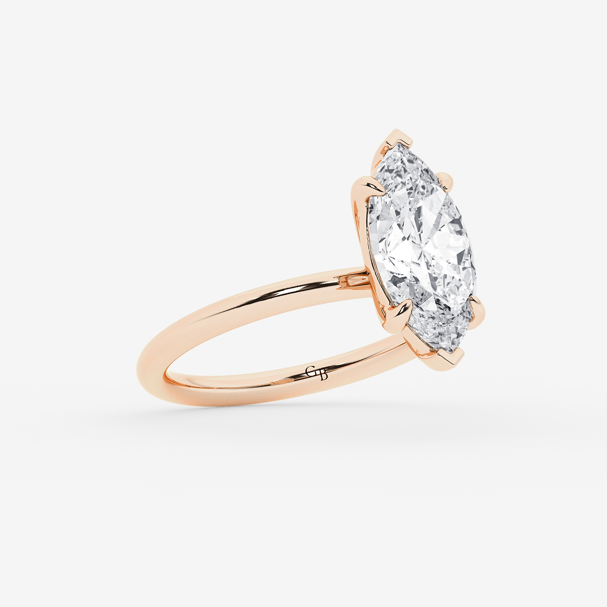Additional Image 1 for  3 ctw Marquise Lab Grown Diamond Solitaire Engagement Ring