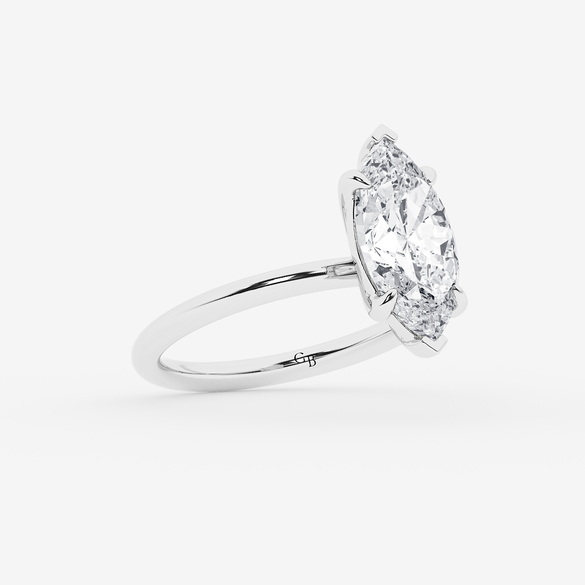 Additional Image 1 for  3 ctw Marquise Lab Grown Diamond Solitaire Engagement Ring