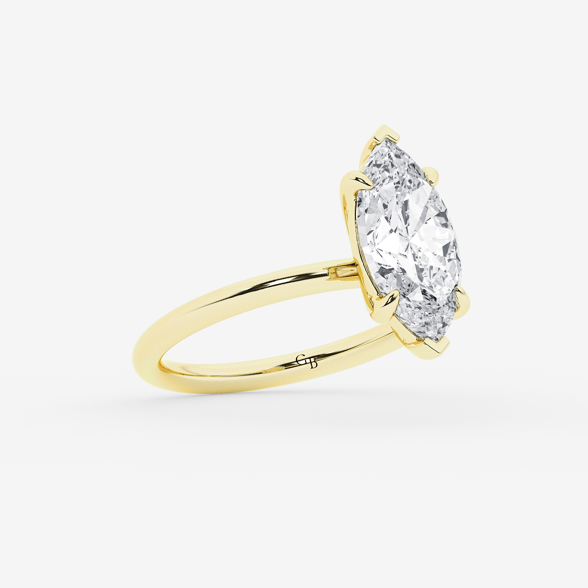 Additional Image 1 for  3 ctw Marquise Lab Grown Diamond Solitaire Engagement Ring