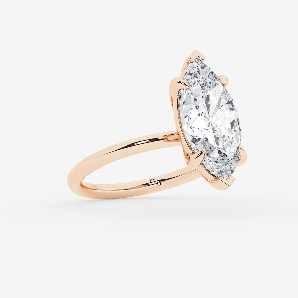Additional Image 1 for  5 ctw Marquise Lab Grown Diamond Solitaire Engagement Ring