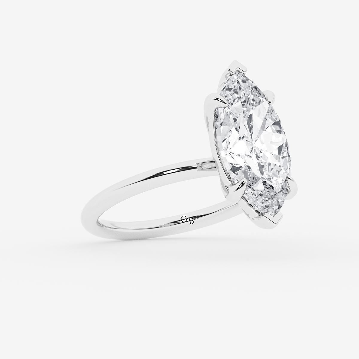 Additional Image 1 for  5 ctw Marquise Lab Grown Diamond Solitaire Engagement Ring