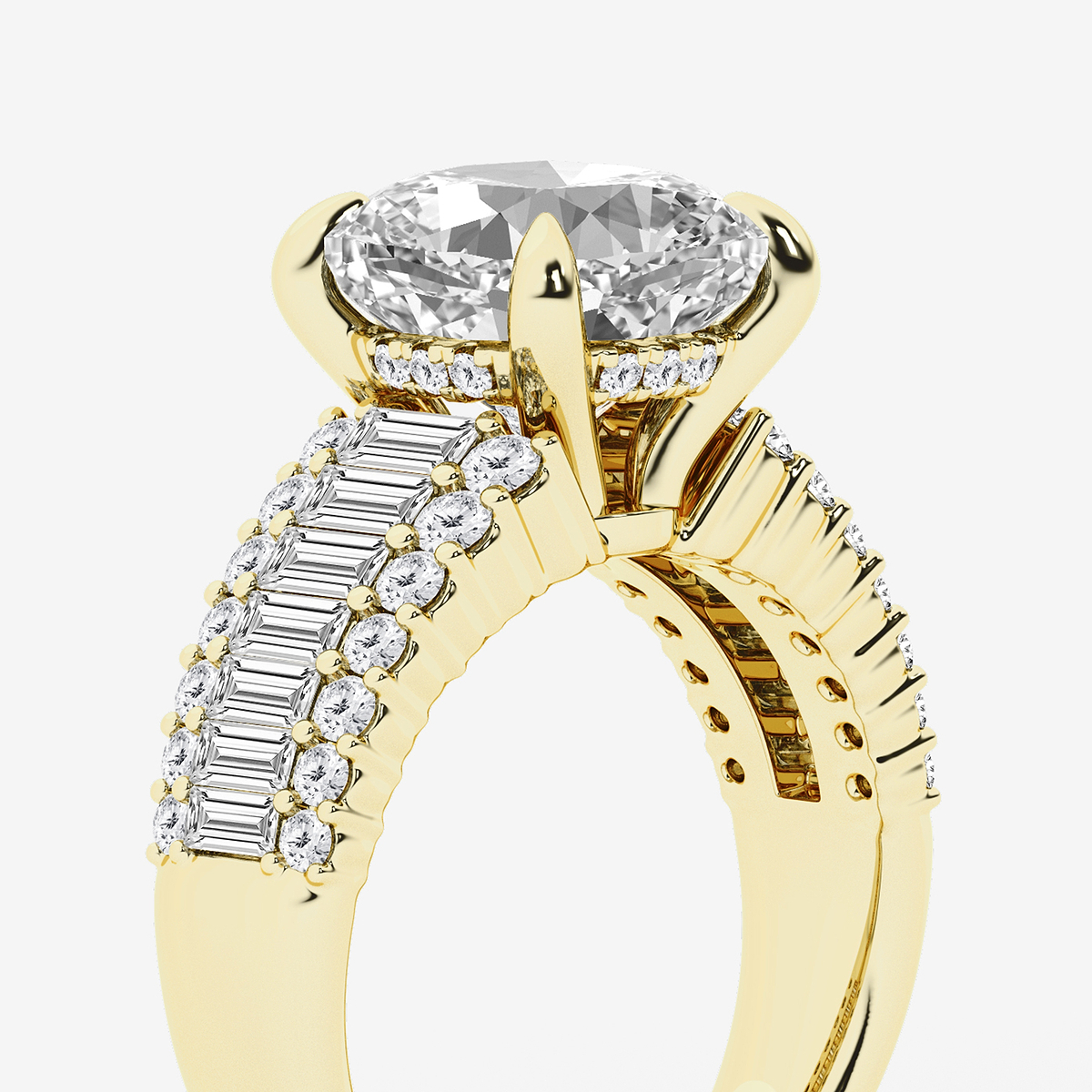 Additional Image 2 for  4 1/3 ctw Cushion Lab Grown Diamond  Hidden Halo Engagement Ring