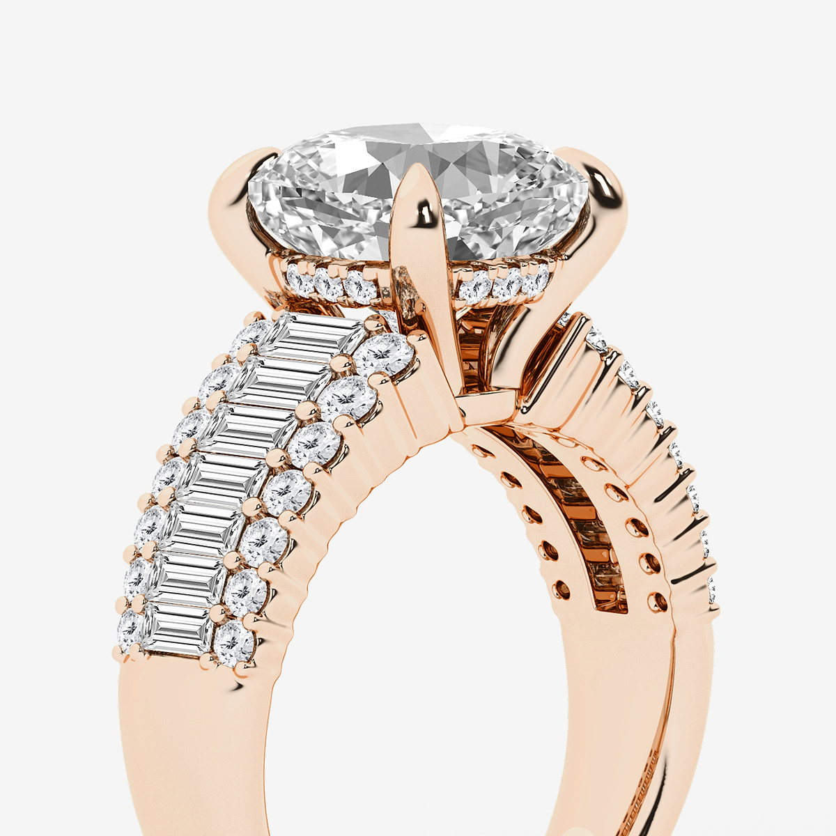 Additional Image 2 for  6 1/3 ctw Cushion Lab Grown Diamond  Hidden Halo Engagement Ring