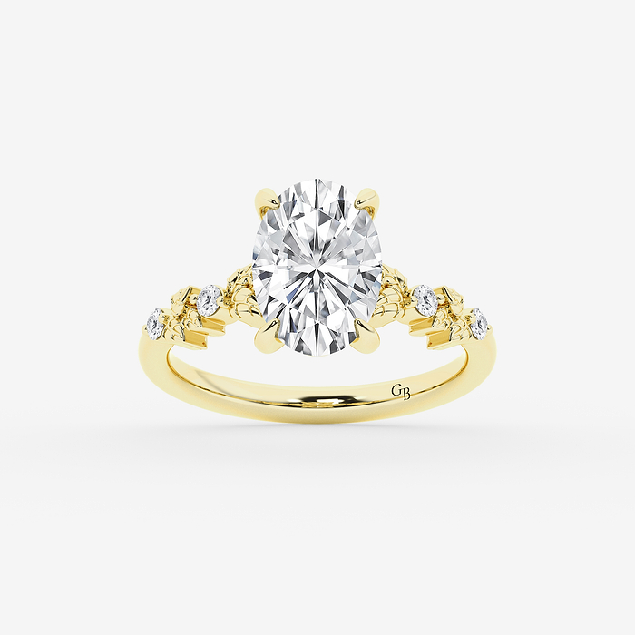 Design ID 10608 - Truly Custom 2 1/2 ctw Oval Lab Grown Diamond Side Stone Engagement Ring Customer Selected Diamond SKU-792630679