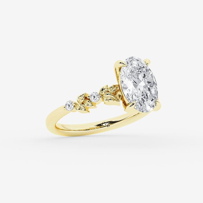 Design ID 10608 - Truly Custom 2 1/2 ctw Oval Lab Grown Diamond Side Stone Engagement Ring Customer Selected Diamond SKU-792630679