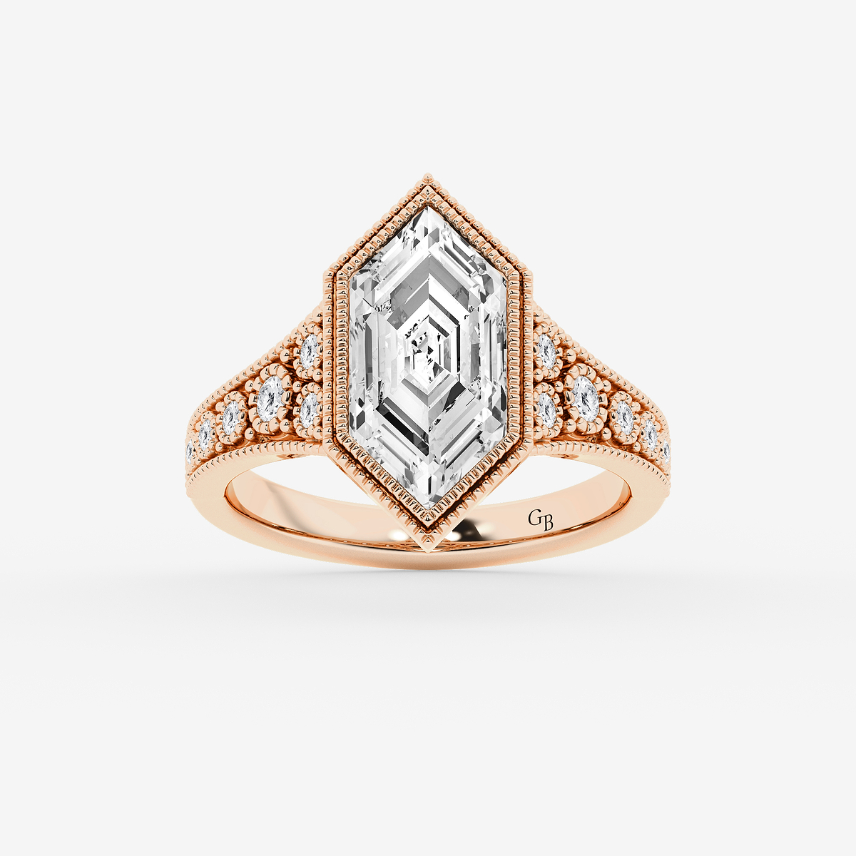 2 1/4 ctw Dutch Marquise Lab Grown Diamond Vintage Side Stone Engagement Ring