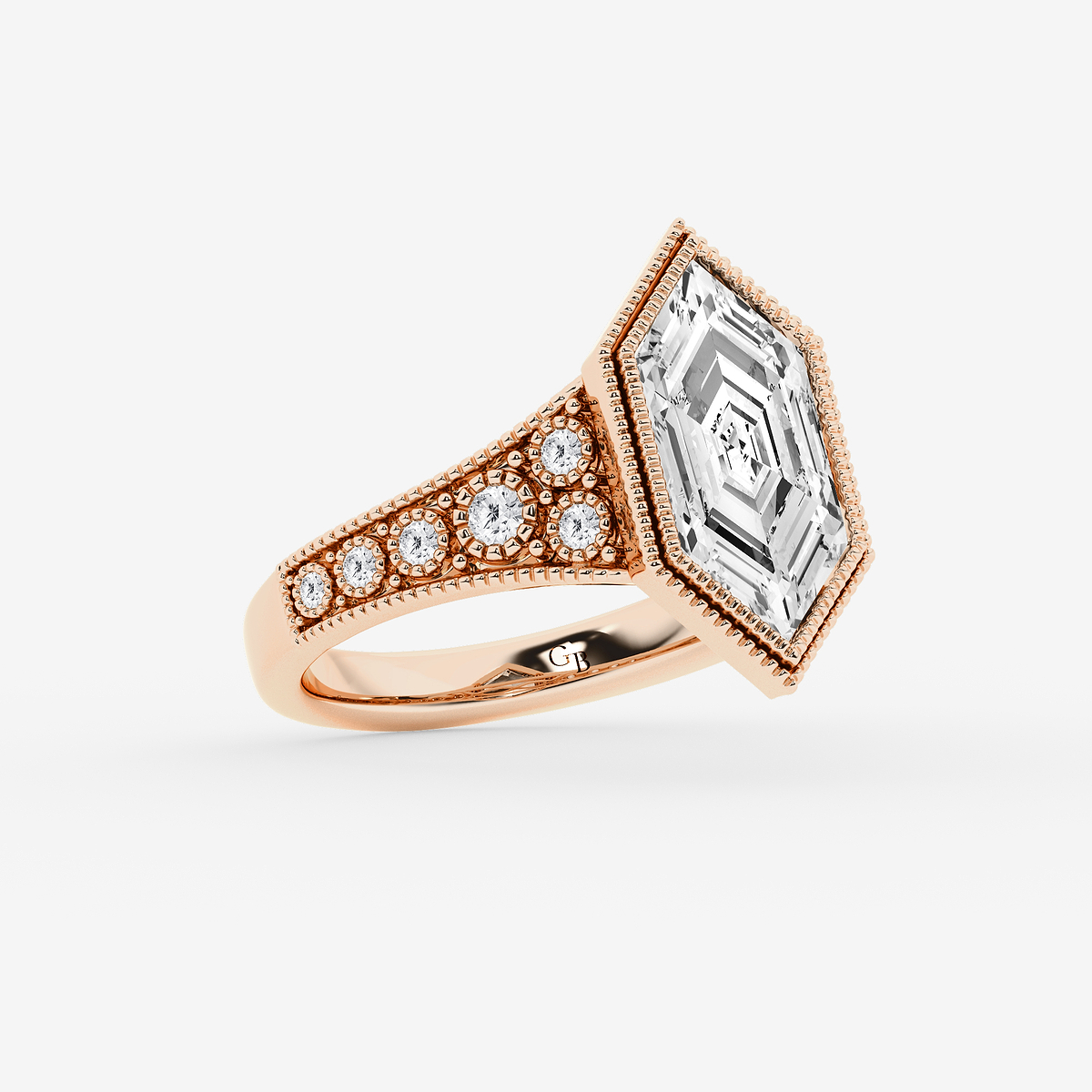 Additional Image 1 for  2 1/4 ctw Dutch Marquise Lab Grown Diamond Vintage Side Stone Engagement Ring