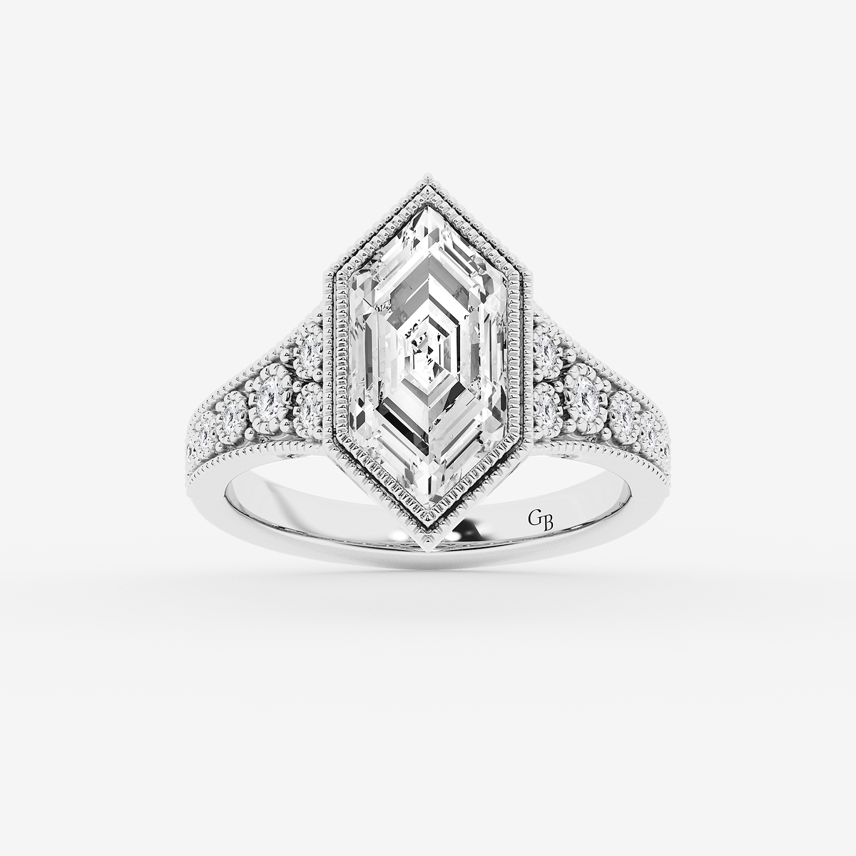 4 1/4 ctw Dutch Marquise Lab Grown Diamond Vintage Side Stone Engagement Ring