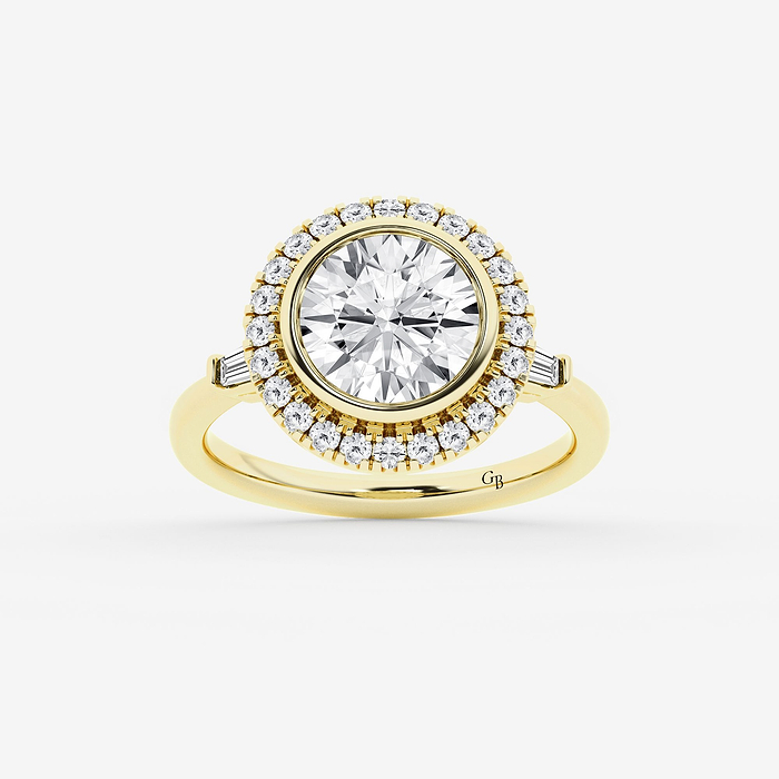 Round Halo Engagement Ring