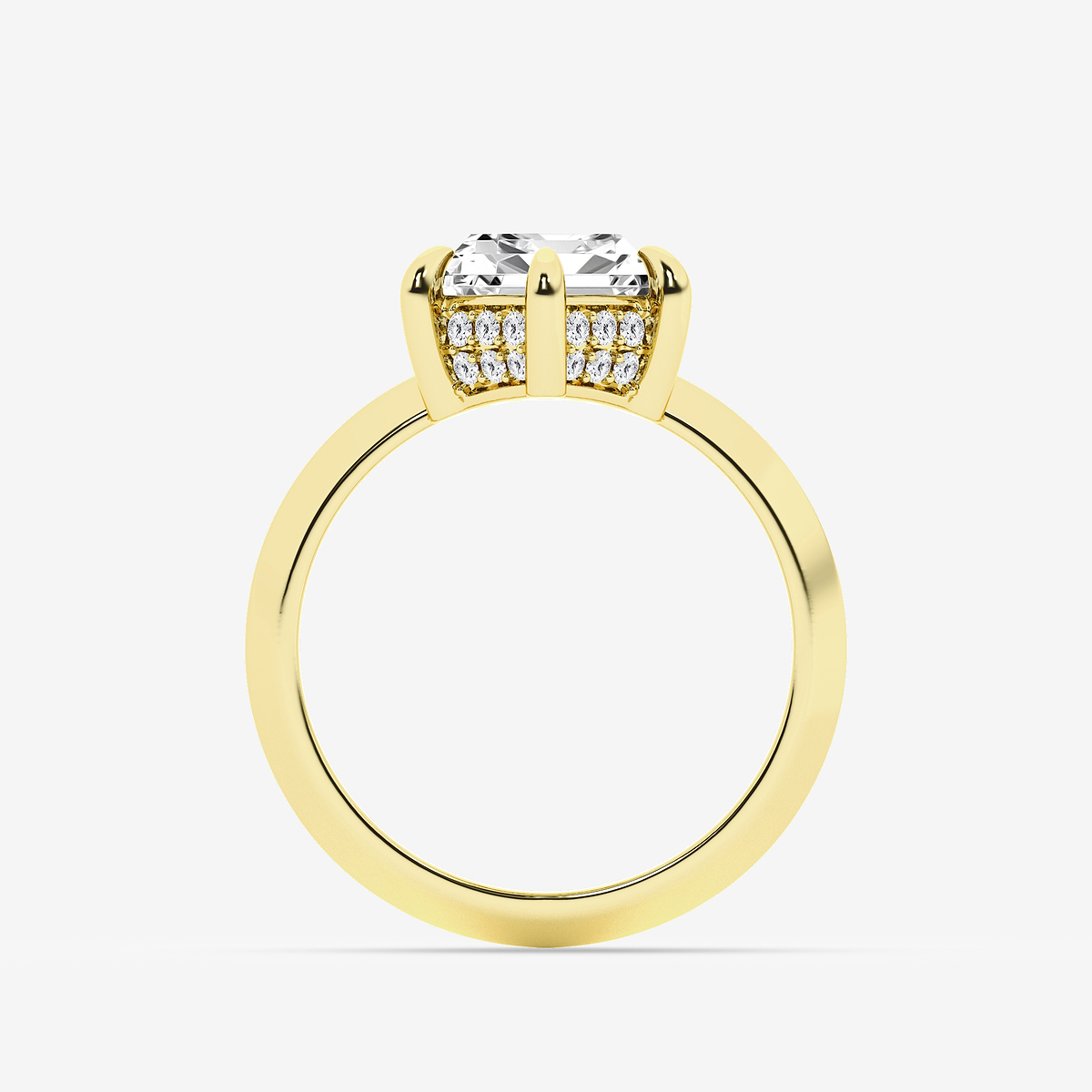 Additional Image 1 for  3 1/3 ctw Dutch Marquise Lab Grown Diamond Vintage Double Row Hidden Halo Engagement Ring