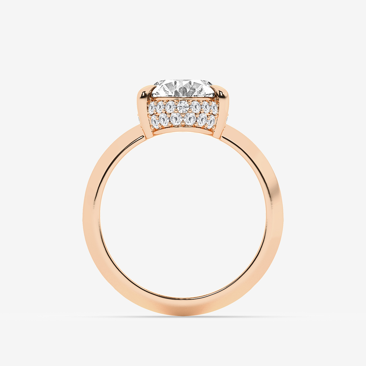 Additional Image 1 for  2 1/3 ctw Moval Lab Grown Diamond Vintage Double Row Hidden Halo Engagement Ring