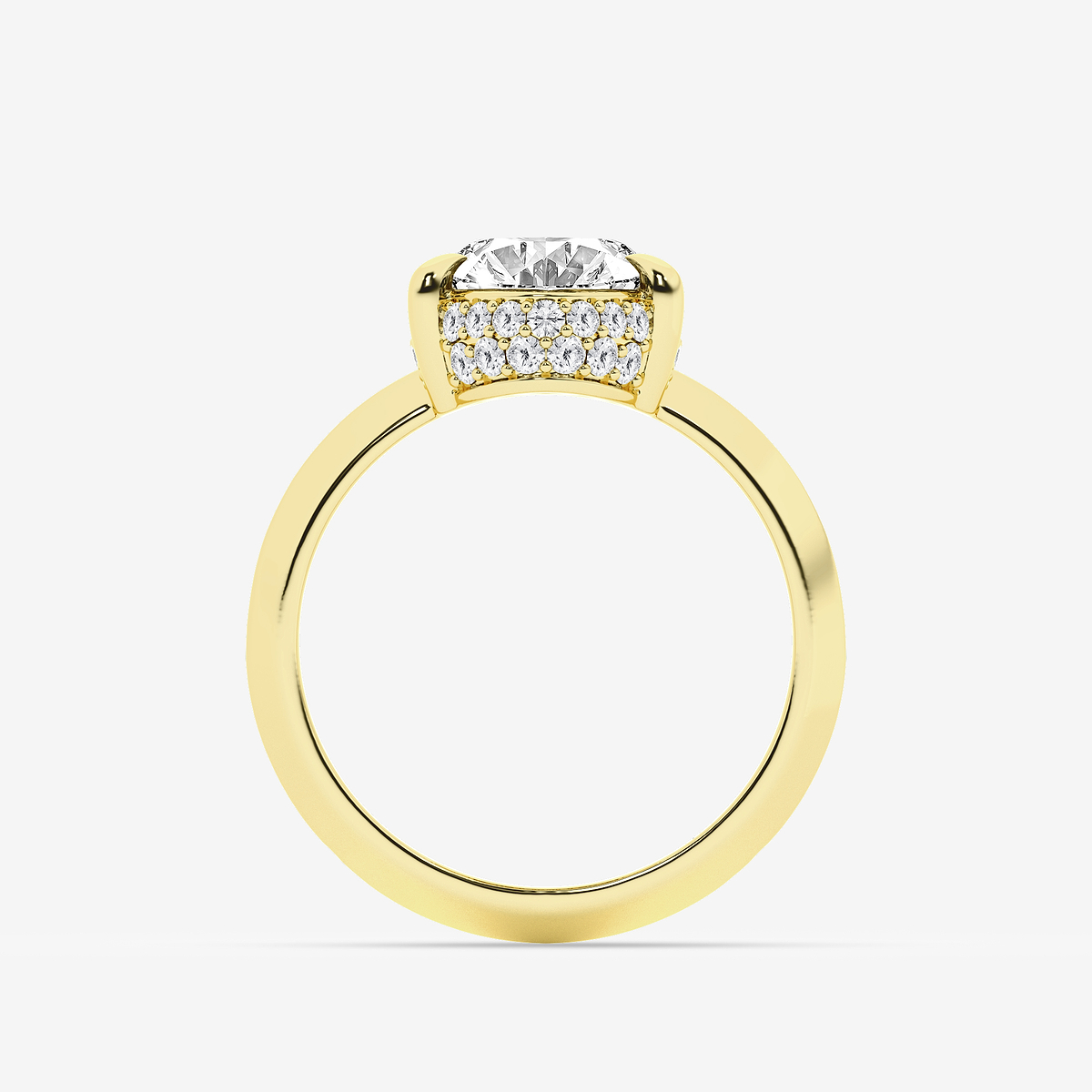 Additional Image 1 for  3 1/3 ctw Moval Lab Grown Diamond Vintage Double Row Hidden Halo Engagement Ring