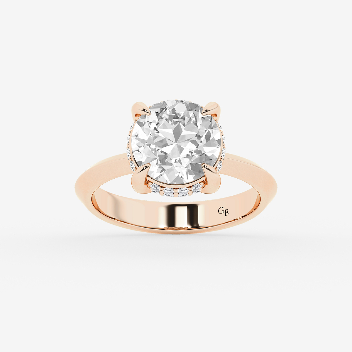 3 1/3 ctw Old European Cut Lab Grown Diamond Vintage Double Row Hidden Halo Engagement Ring