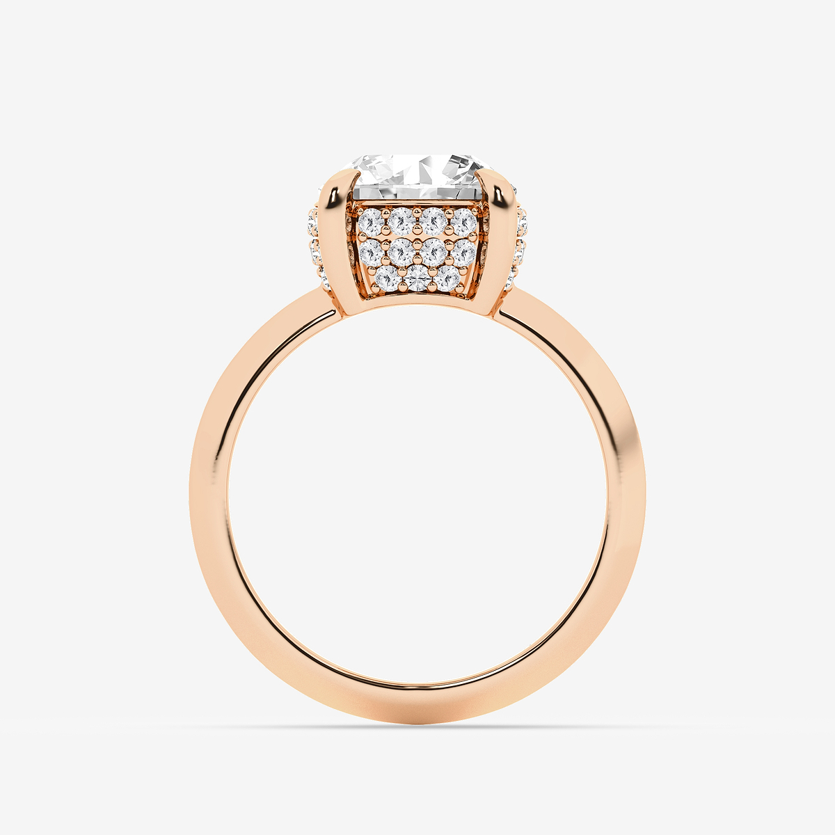 Additional Image 1 for  3 1/3 ctw Old European Cut Lab Grown Diamond Vintage Double Row Hidden Halo Engagement Ring