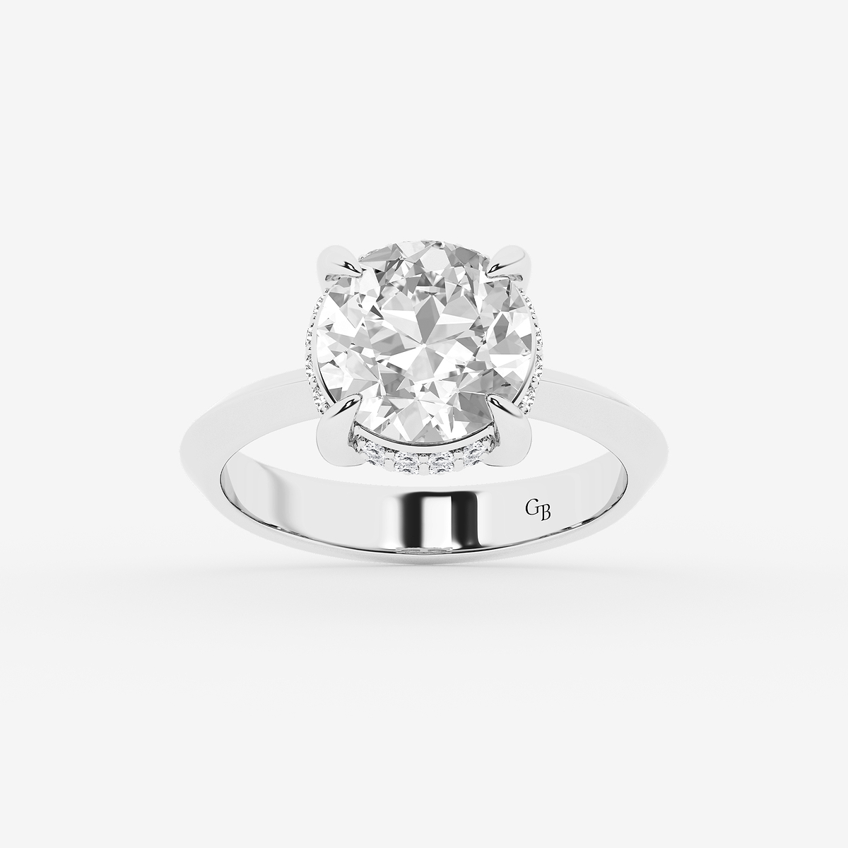 3 1/3 ctw Old European Cut Lab Grown Diamond Vintage Double Row Hidden Halo Engagement Ring