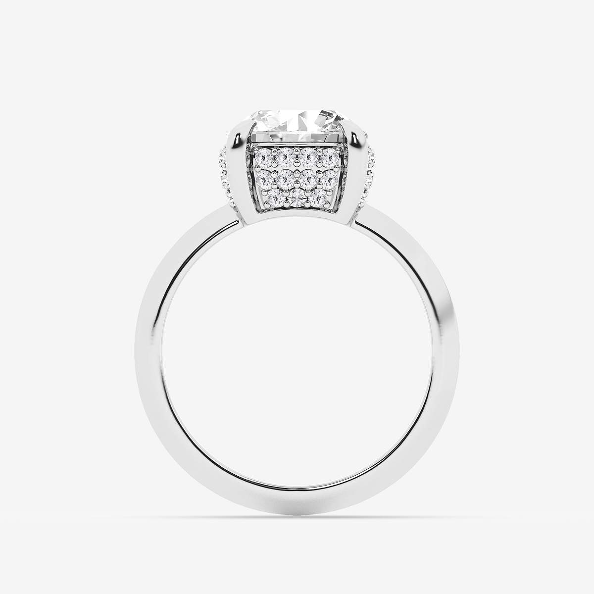 Additional Image 1 for  3 1/3 ctw Old European Cut Lab Grown Diamond Vintage Double Row Hidden Halo Engagement Ring
