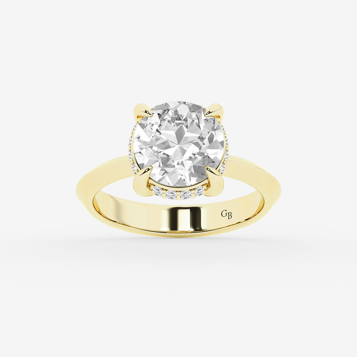4 1/3 ctw Old European Cut Lab Grown Diamond Vintage Double Row Hidden Halo Engagement Ring