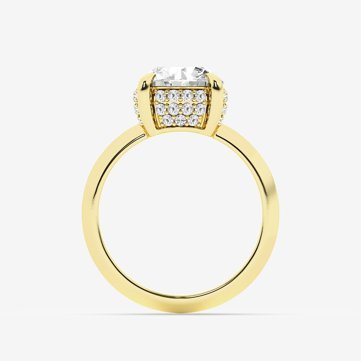 Additional Image 1 for  4 1/3 ctw Old European Cut Lab Grown Diamond Vintage Double Row Hidden Halo Engagement Ring