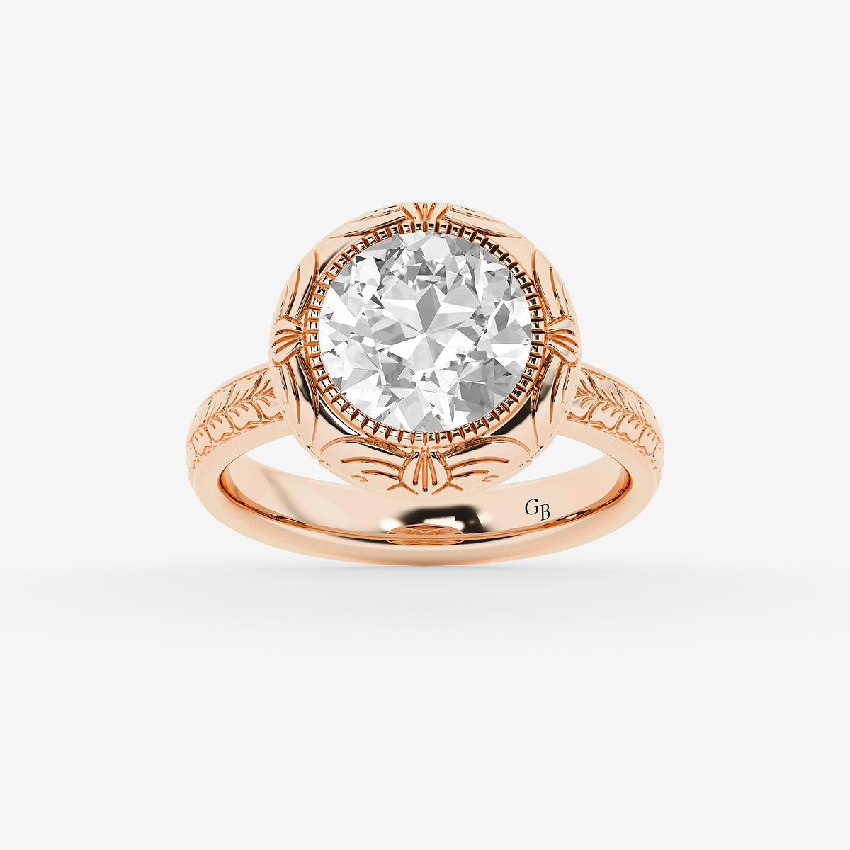 2 ctw Old European Cut Lab Grown Diamond Vintage Solitaire Engagement Ring