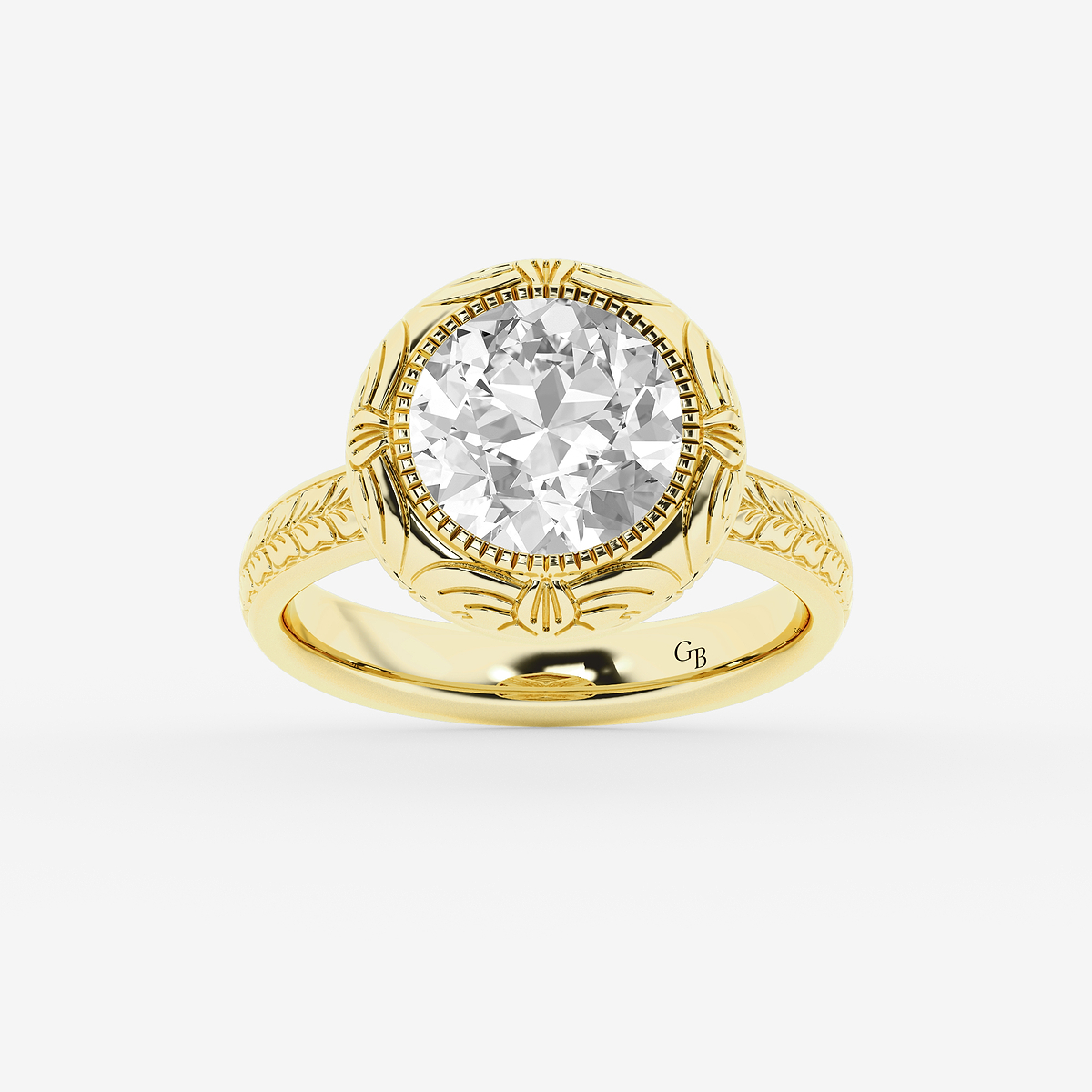 3 ctw Old European Cut Lab Grown Diamond Vintage Solitaire Engagement Ring