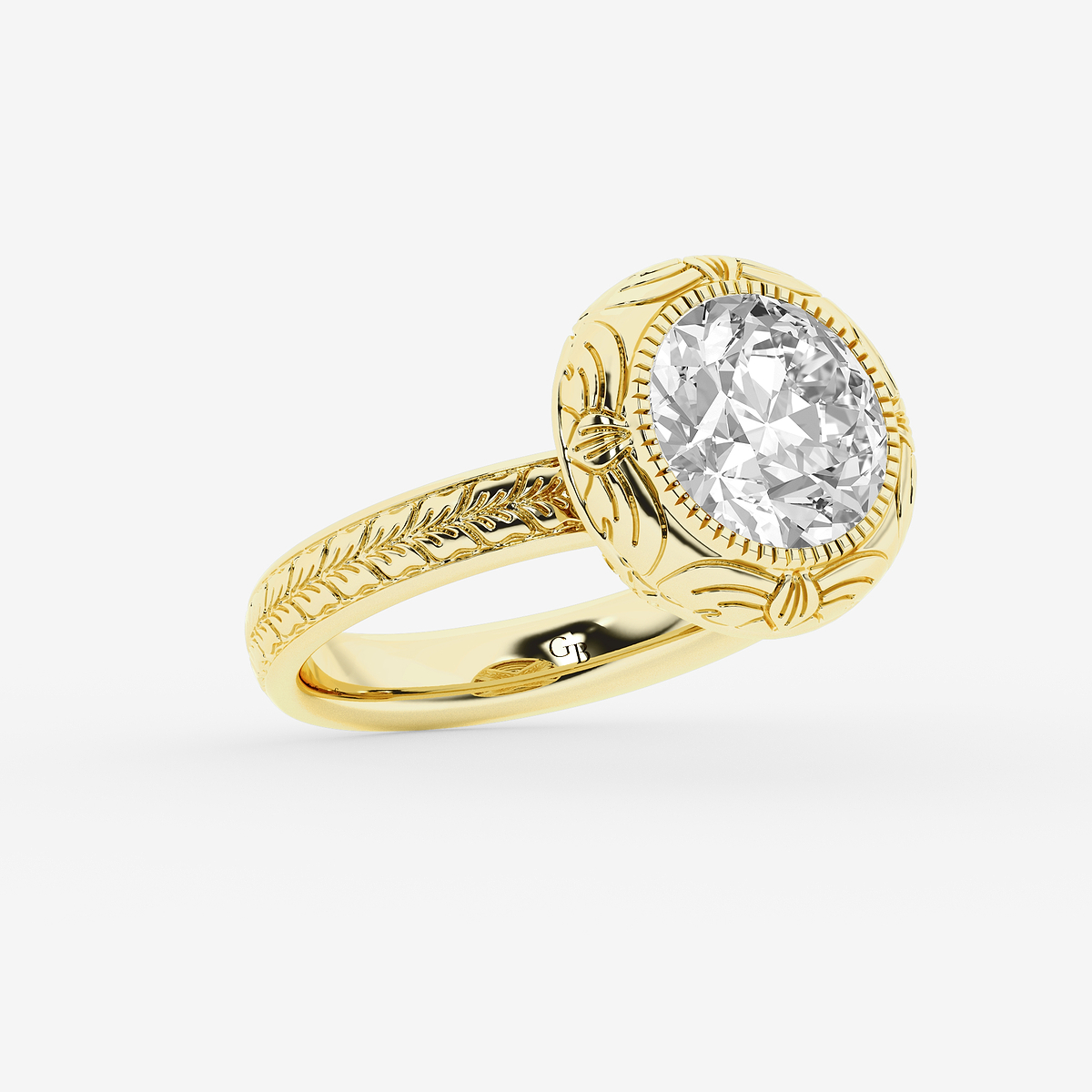 Additional Image 1 for  3 ctw Old European Cut Lab Grown Diamond Vintage Solitaire Engagement Ring