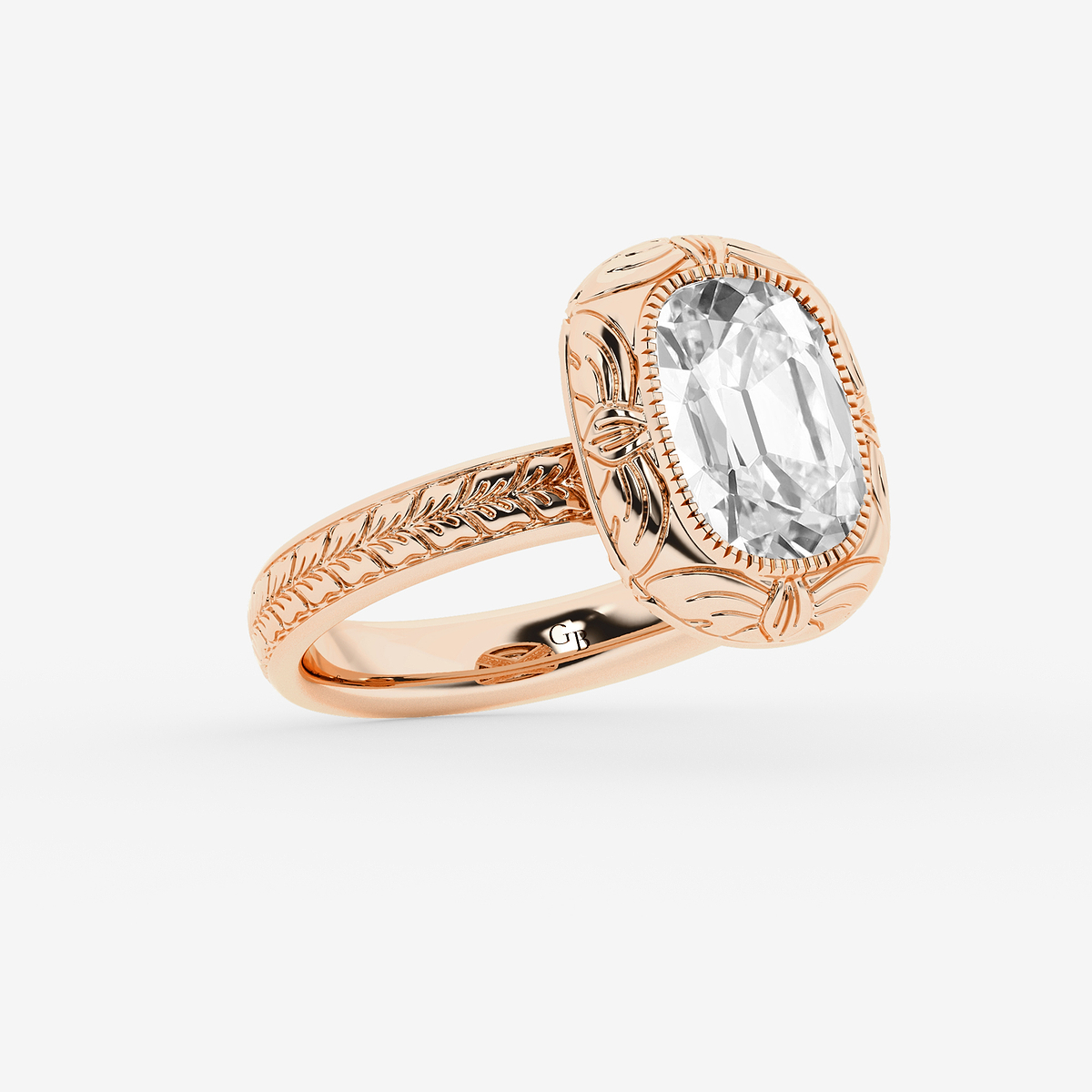 Additional Image 1 for  3 ctw Elongated Cushion Lab Grown Diamond Vintage Solitaire Engagement Ring