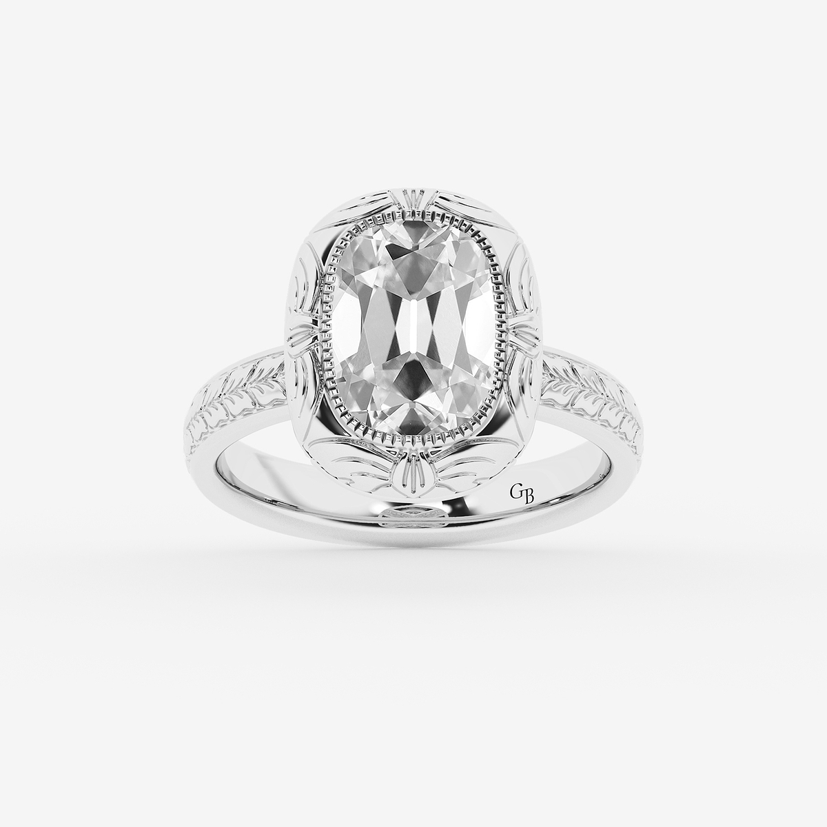 3 ctw Elongated Cushion Lab Grown Diamond Vintage Solitaire Engagement Ring