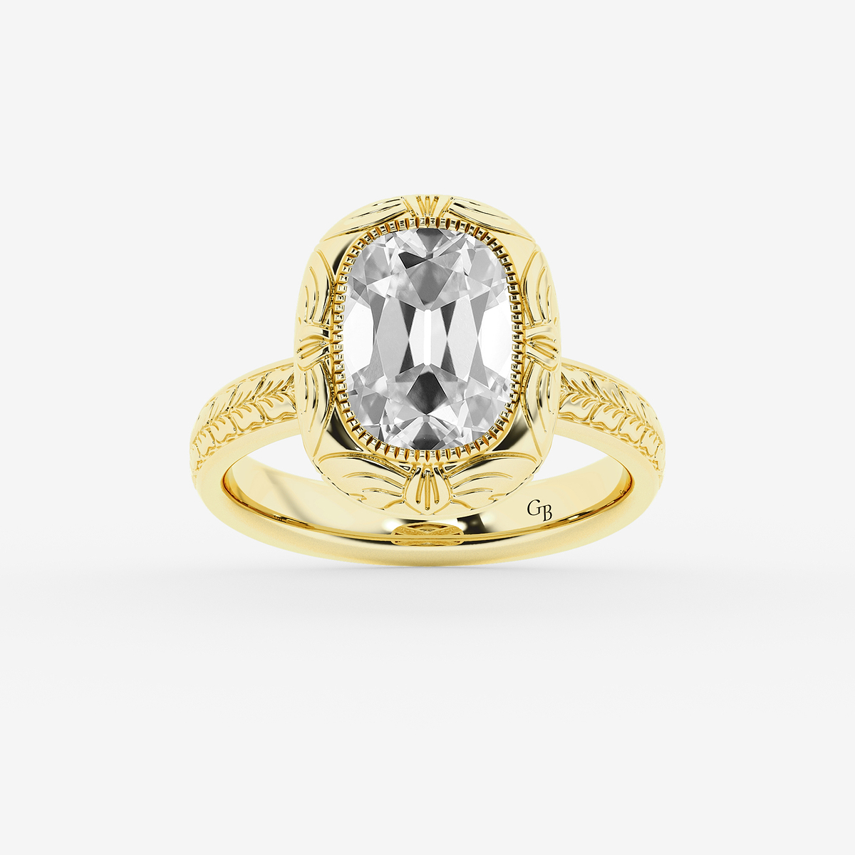 3 ctw Elongated Cushion Lab Grown Diamond Vintage Solitaire Engagement Ring
