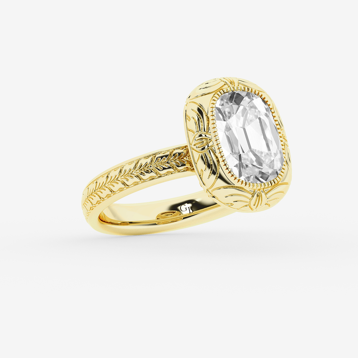 Additional Image 1 for  3 ctw Elongated Cushion Lab Grown Diamond Vintage Solitaire Engagement Ring