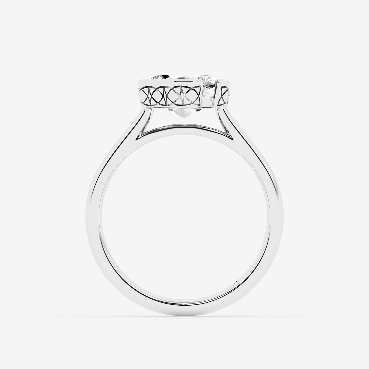 Additional Image 1 for  2 ctw Asscher Lab Grown Diamond Bezel Set Solitaire Engagement Ring