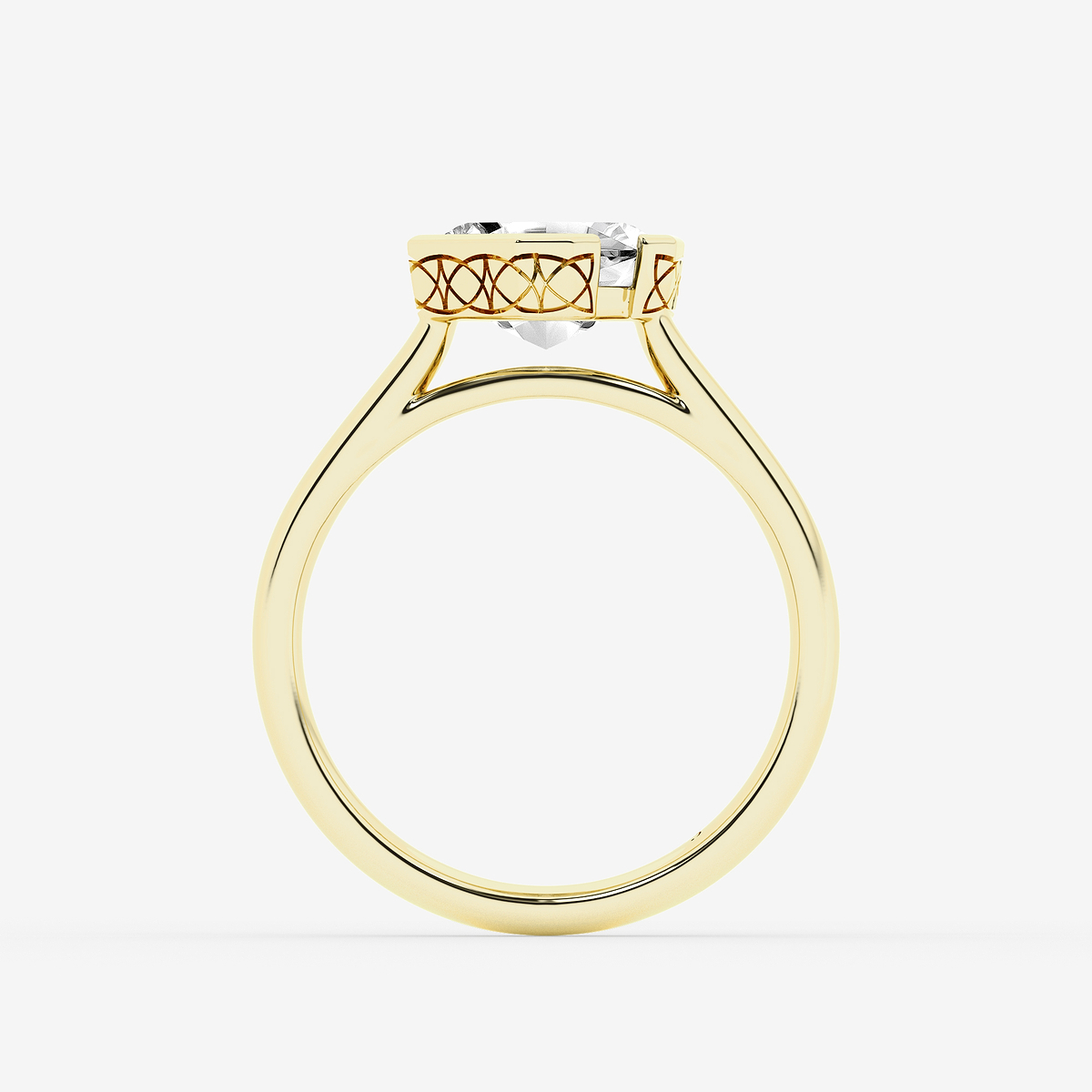 Additional Image 1 for  2 ctw Asscher Lab Grown Diamond Bezel Set Solitaire Engagement Ring