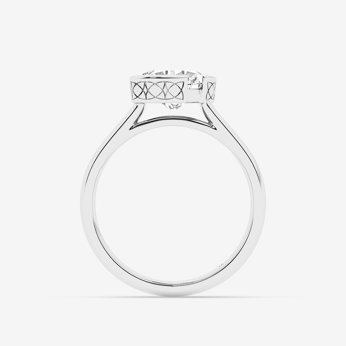 Additional Image 1 for  2 ctw Oval Lab Grown Diamond Bezel Set Solitaire Engagement Ring