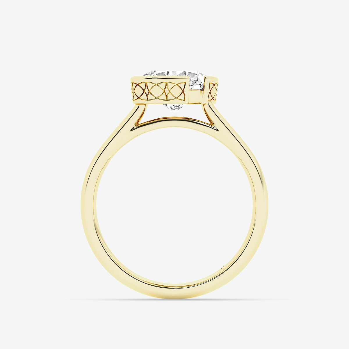Additional Image 1 for  2 ctw Oval Lab Grown Diamond Bezel Set Solitaire Engagement Ring